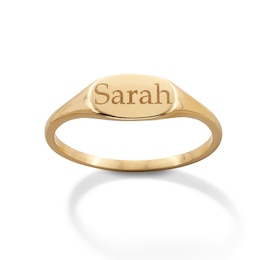 10K Gold Engravable Signet Ring - Size 7