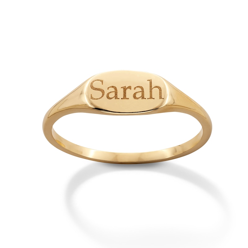 Main Image 1 of 10K Gold Engravable Signet Ring - Size 7