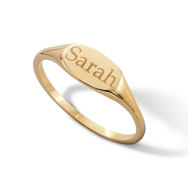 Main Image 3 of 10K Gold Engravable Signet Ring - Size 7