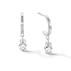 Thumbnail Image 1 of Sterling Silver CZ Baguette Dangle Hoops