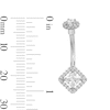 Thumbnail Image 2 of 10K Solid White Gold CZ Princess-Cut Frame Belly Button Ring - 14G 3/8&quot;