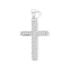 Thumbnail Image 1 of Solid Sterling Silver CZ Textured Cross Charm