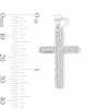 Thumbnail Image 2 of Solid Sterling Silver CZ Textured Cross Charm